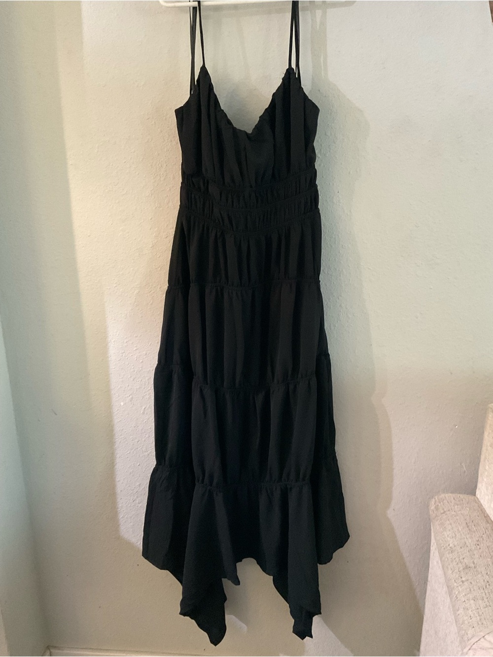 Monteau Black Tiered Spaghetti Strap Dress